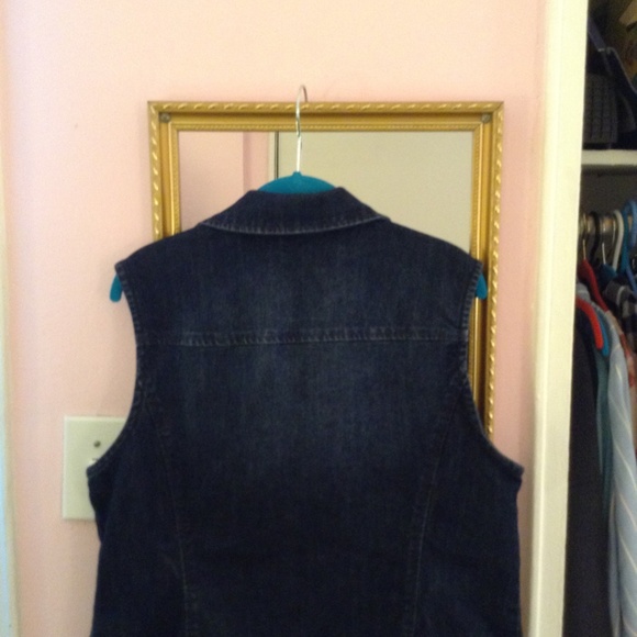 VINTAGE STYLE & CO BLUE DENIM VEST WITH ZIPPER SIZE LARGE - Picture 5 of 6